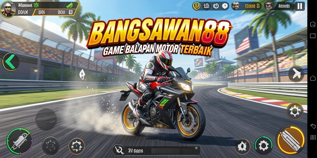 Tampilan menegangkan saat balapan di BANGSAWAN88