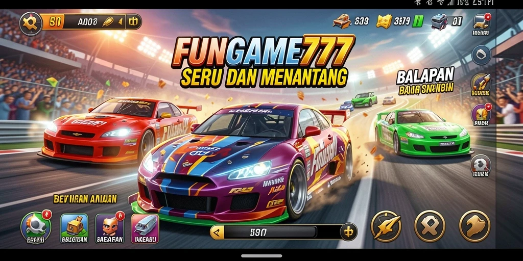 Tampilan gameplay Racing FUNGAME777 yang memukau dan mendebarkan.