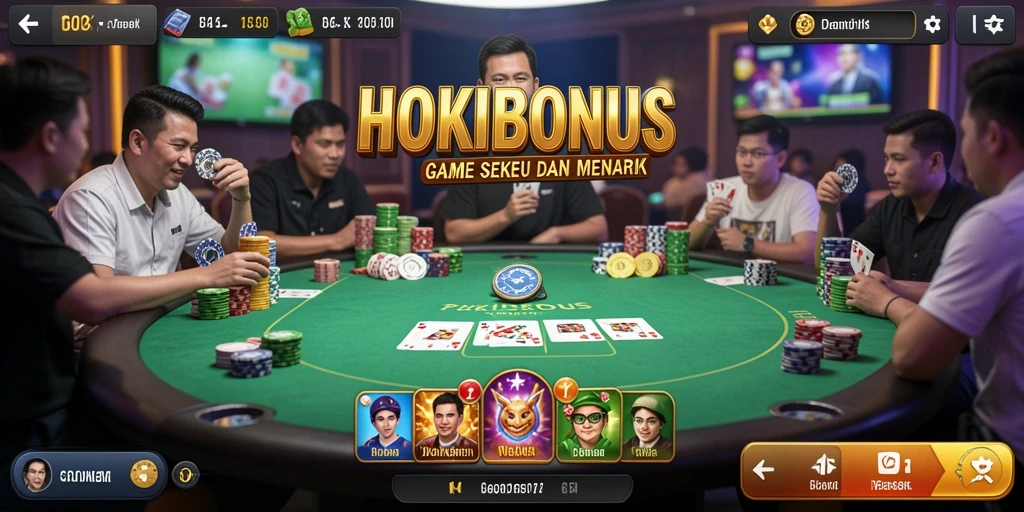 Gameplay HOKIBONUS yang seru dan menegangkan dalam permainan poker.