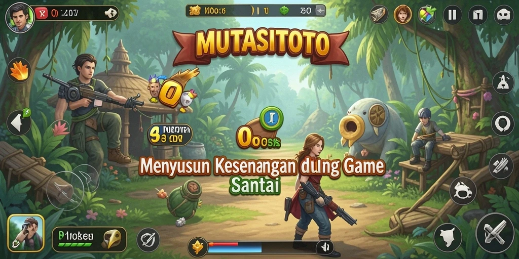 Tampilan screenshot MUTASITOTO dengan karakter lucu dan gameplay yang seru.