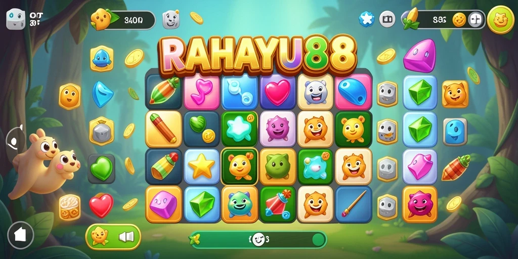 Screenshot gameplay RAHAYU88 yang menunjukkan keseruan mencocokkan item.
