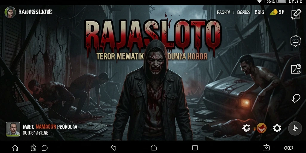 Tampilan gameplay menyeramkan dalam RAJASLOTO, penuh ketegangan dan misteri.